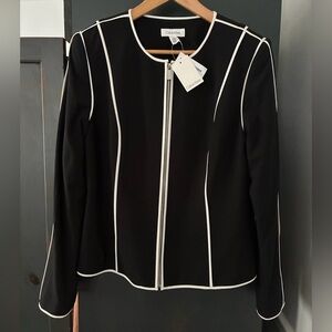 Calvin Klein Black Jacket with White Trim